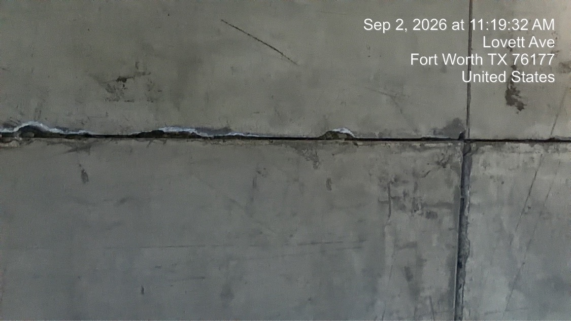 Spalled, broken joint edges documented in the Fort Worth slab